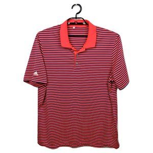 Adidas 2XL Blue Red Stripe Breathable Polo Shirt